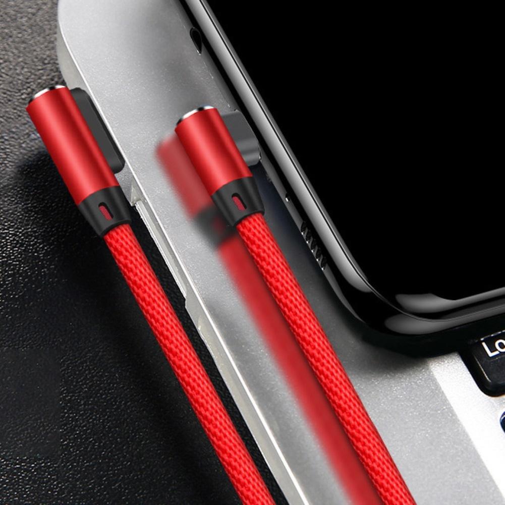 【ky】90 Degree Elbow Micro USB Type-C Data Transfer Fast Charging Cable for Android