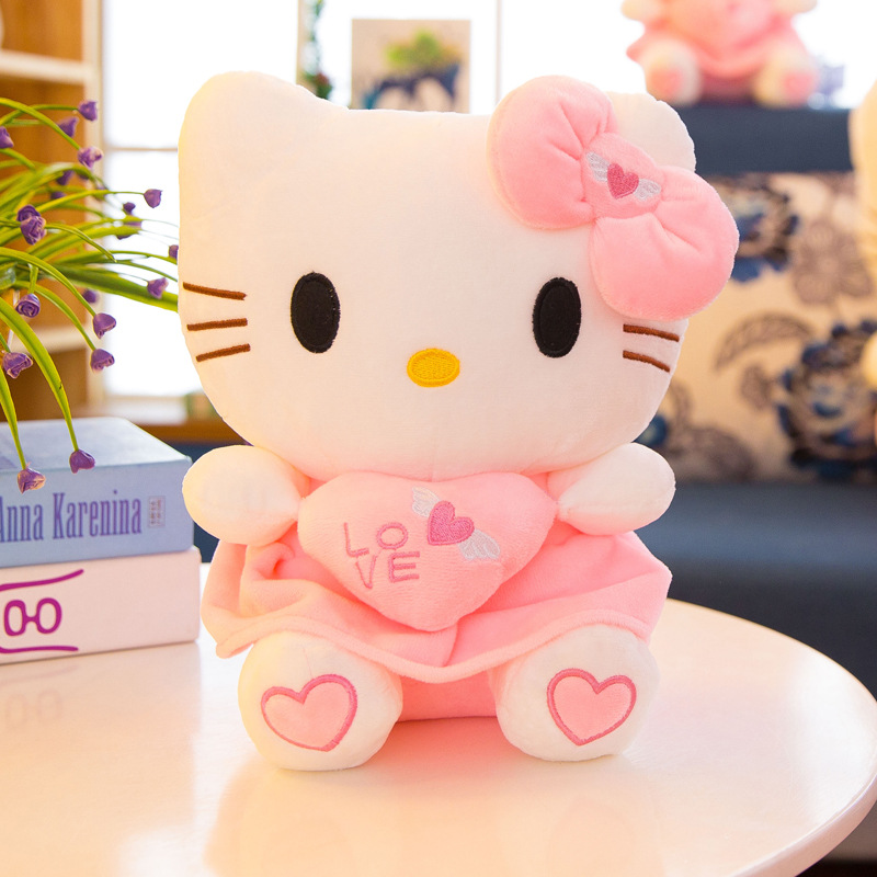 Gấu bông mèo Hello Kitty váy hồng kích thước 30-40-55cm