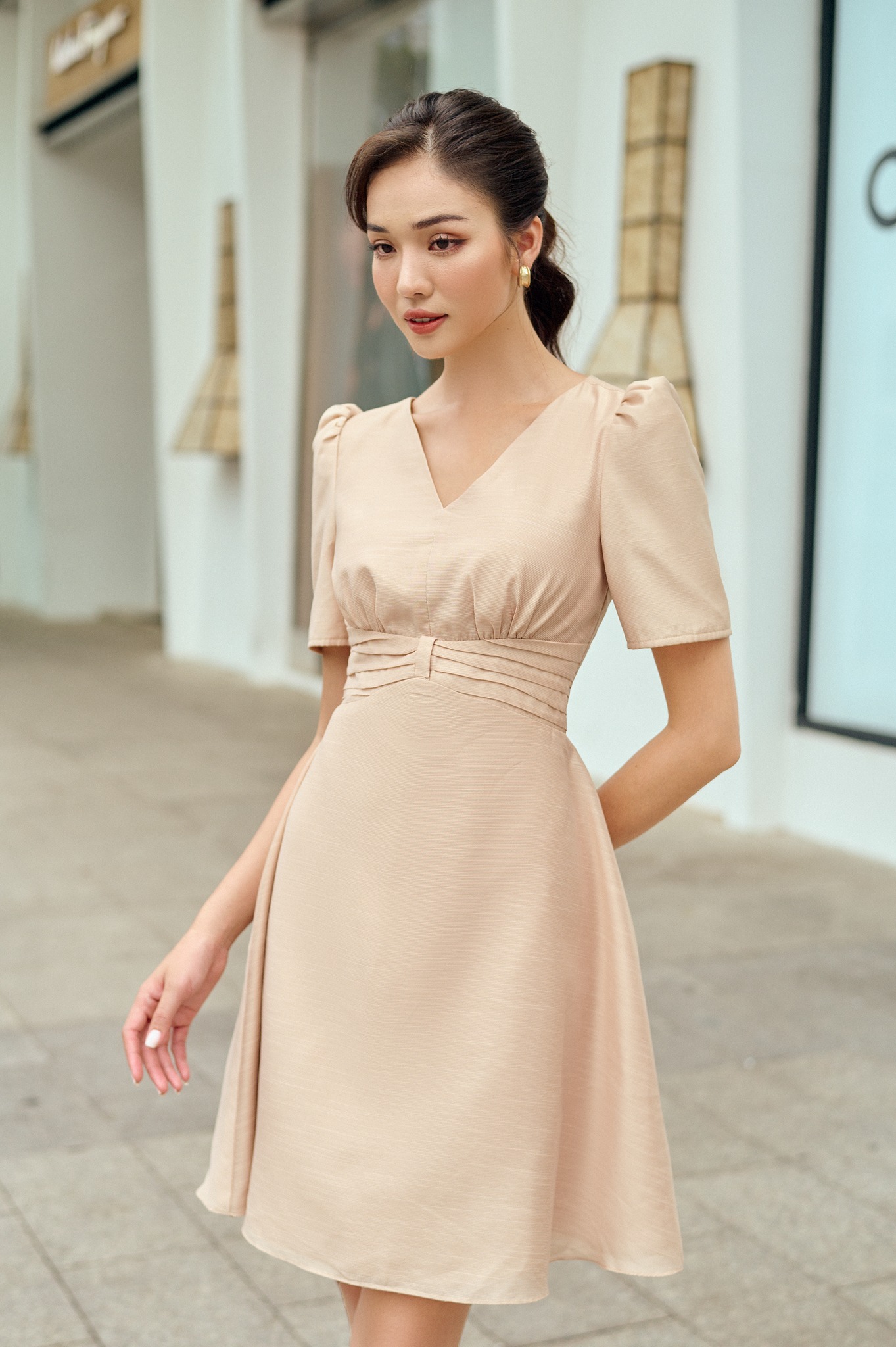 OLV - Đầm Hazelnut V Neck Dress