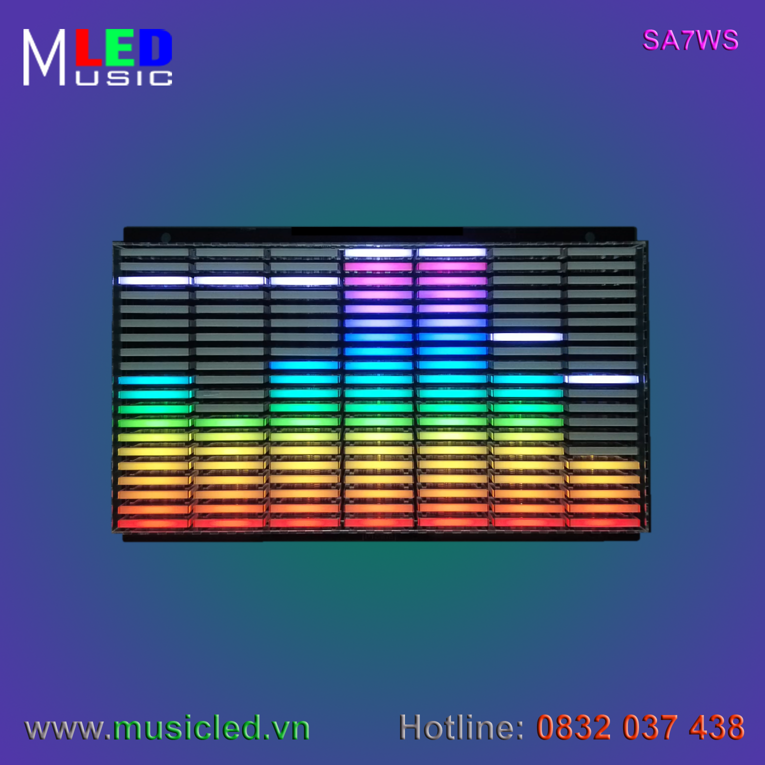 Dàn đèn Music LED nháy theo tần số nhạc 7 cột treo tường