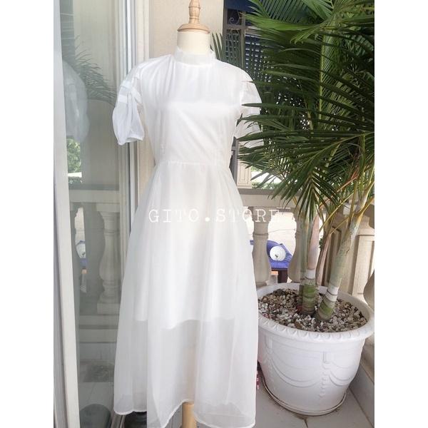 VÁY CƯỚI TRẮNG THIẾT KẾ TIỂU THƯ – ĐẦM TAY PHỒNG DỰ TIỆC – GD178