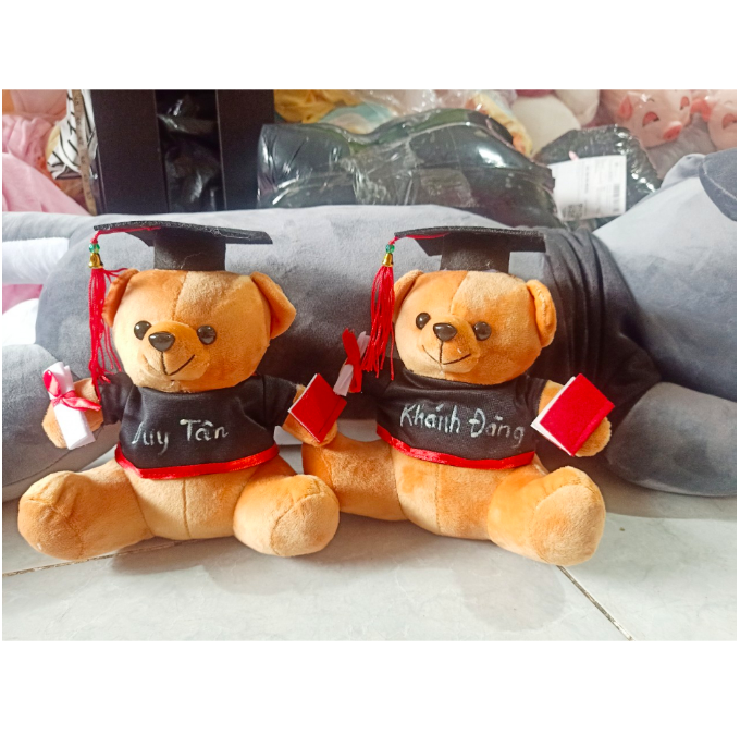Thú nhồi bông tốt nghiệp êm mịn dễ thương cao cấp - Size 22cm - Quà tặng gấu bông tốt nghiệp dễ thương- Gối ôm mềm mịn cho bé