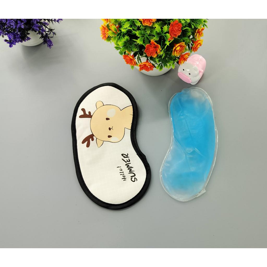 Miếng bịt mắt ngủ 3D có gel nước lạnh massage giảm thâm hoạt hình dễ thương | Che mắt cho bé người lớn đi làm du lịch