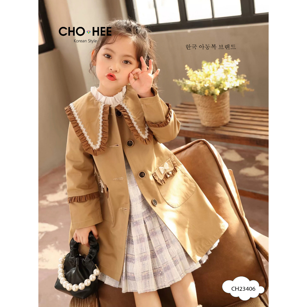 Áo khoác cho bé gái thiết kế theo phong cách Hàn Quốc từ 12-35kg chất kaki mềm mát