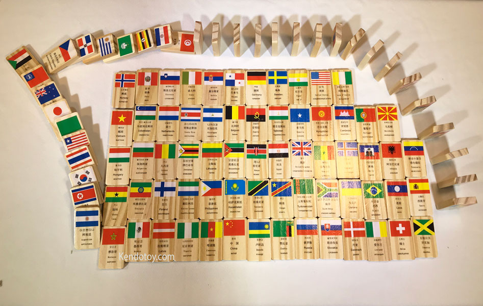 Đồ chơi gỗ Domino cờ các quốc gia