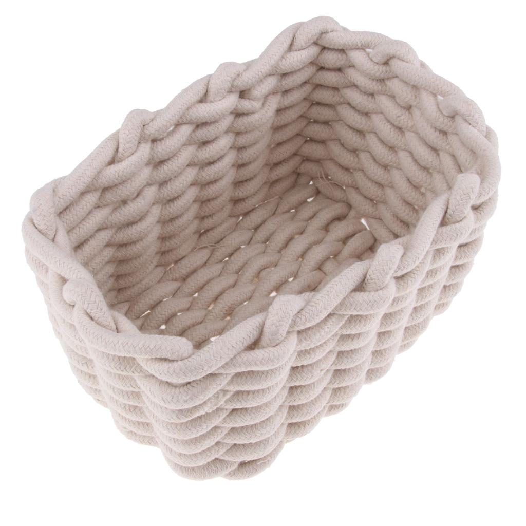 Linen Weaving Storage Baskets Box with Handle Laundry Basket Organizer