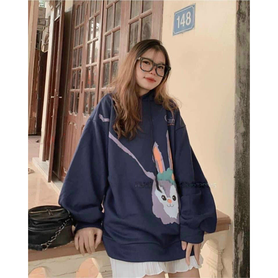 Áo hoodie nữ họa tiết thỏ cá tính