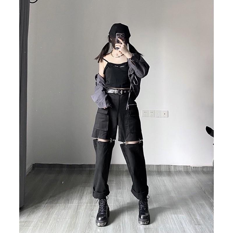 Quần jogger ống nối túi khoá