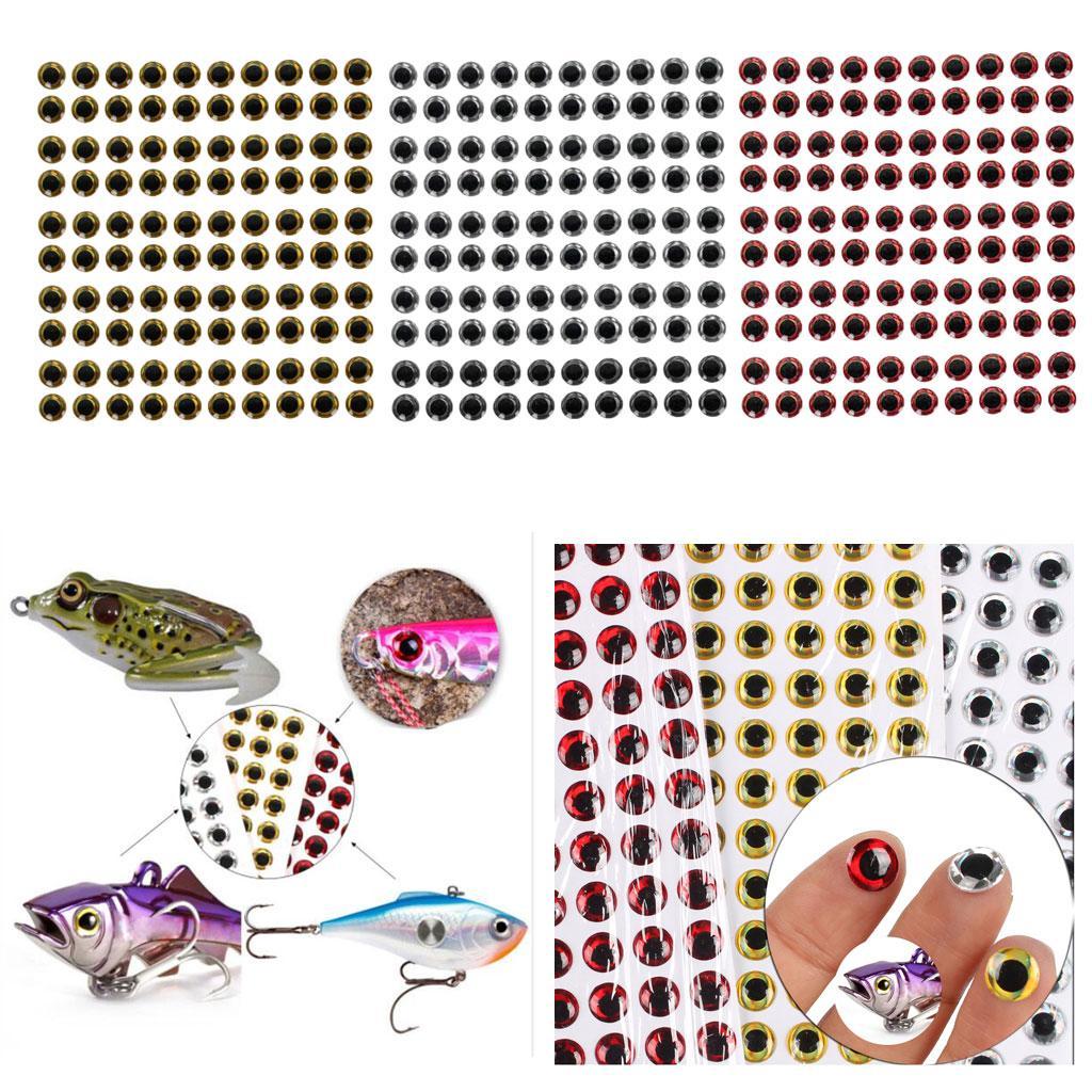 100pcs 6mm Eyes 3D Holographic Tying Jigs Crafts Red