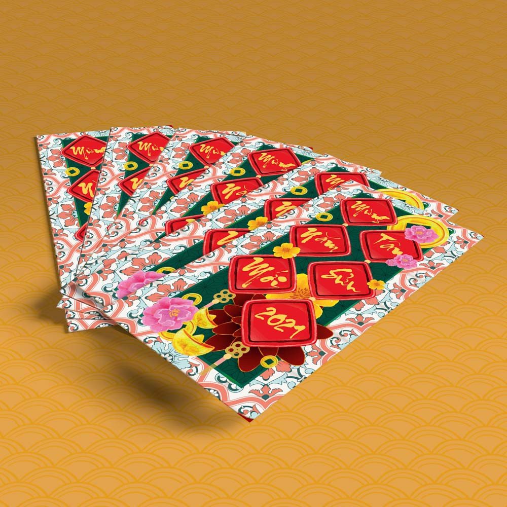 Set 6 bao lì xì - Mừng Năm Mới