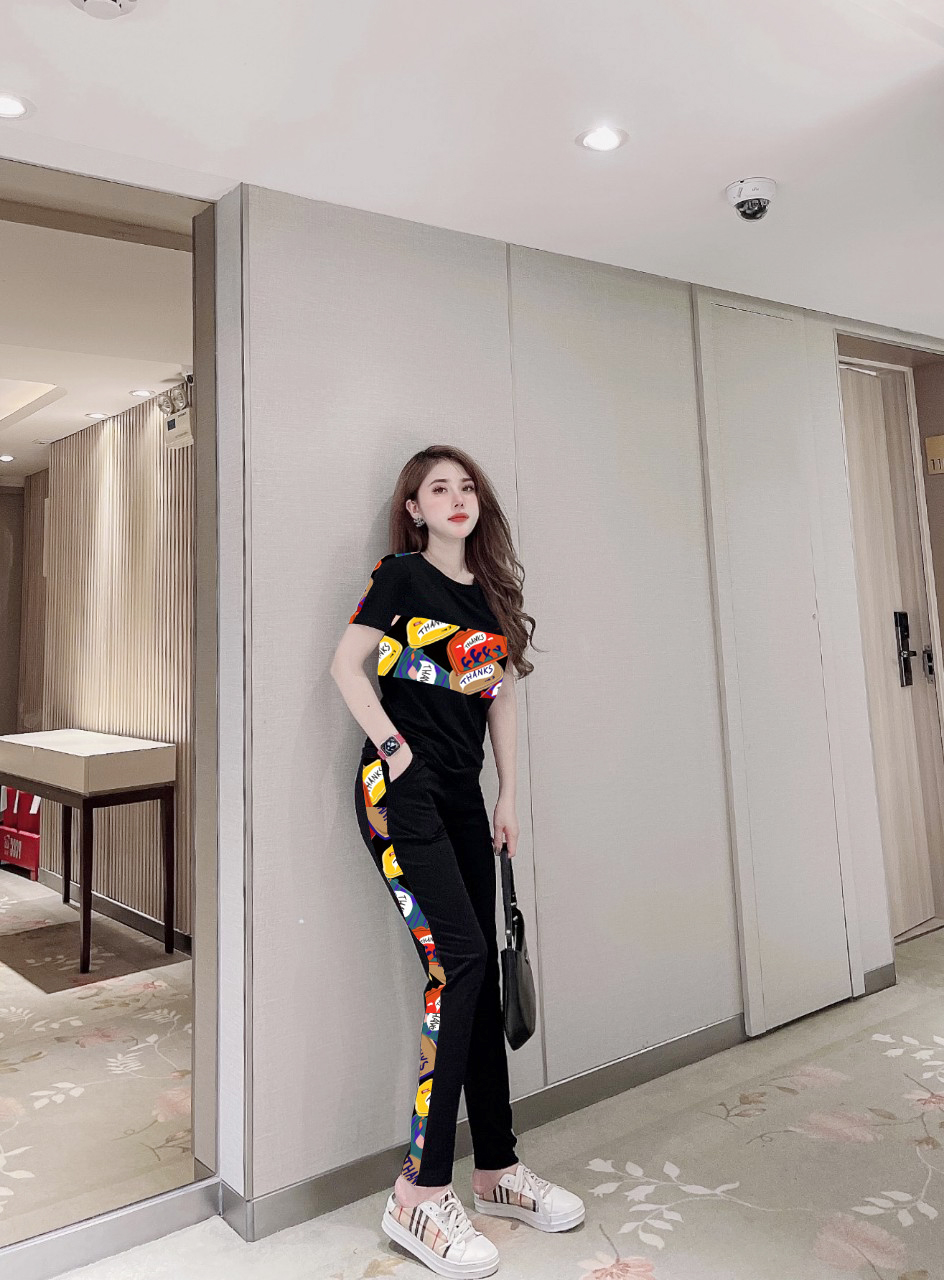 Bộ thun thể thao họa tiết giải khát