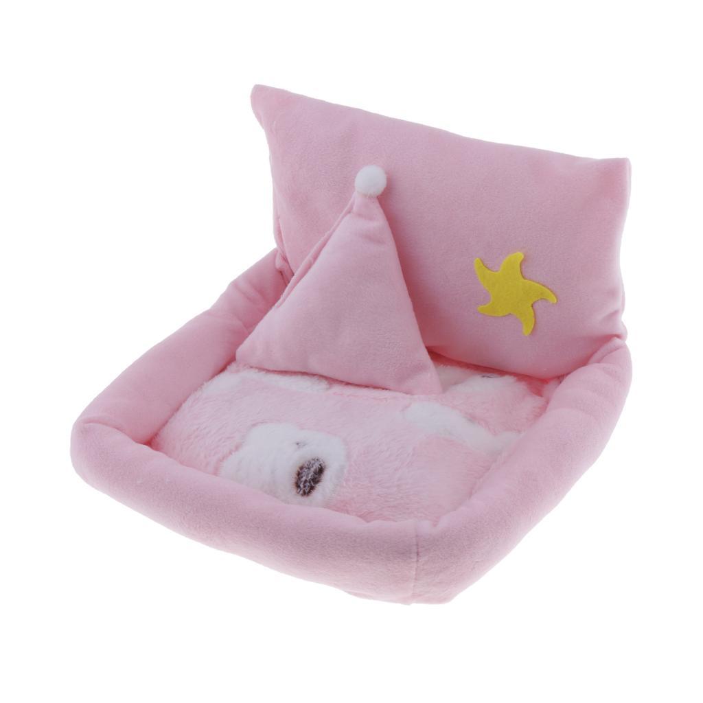 Small Pet Hamster Gerbil Sleeping Bed Soft Nest Mattress Winter Warm Pink
