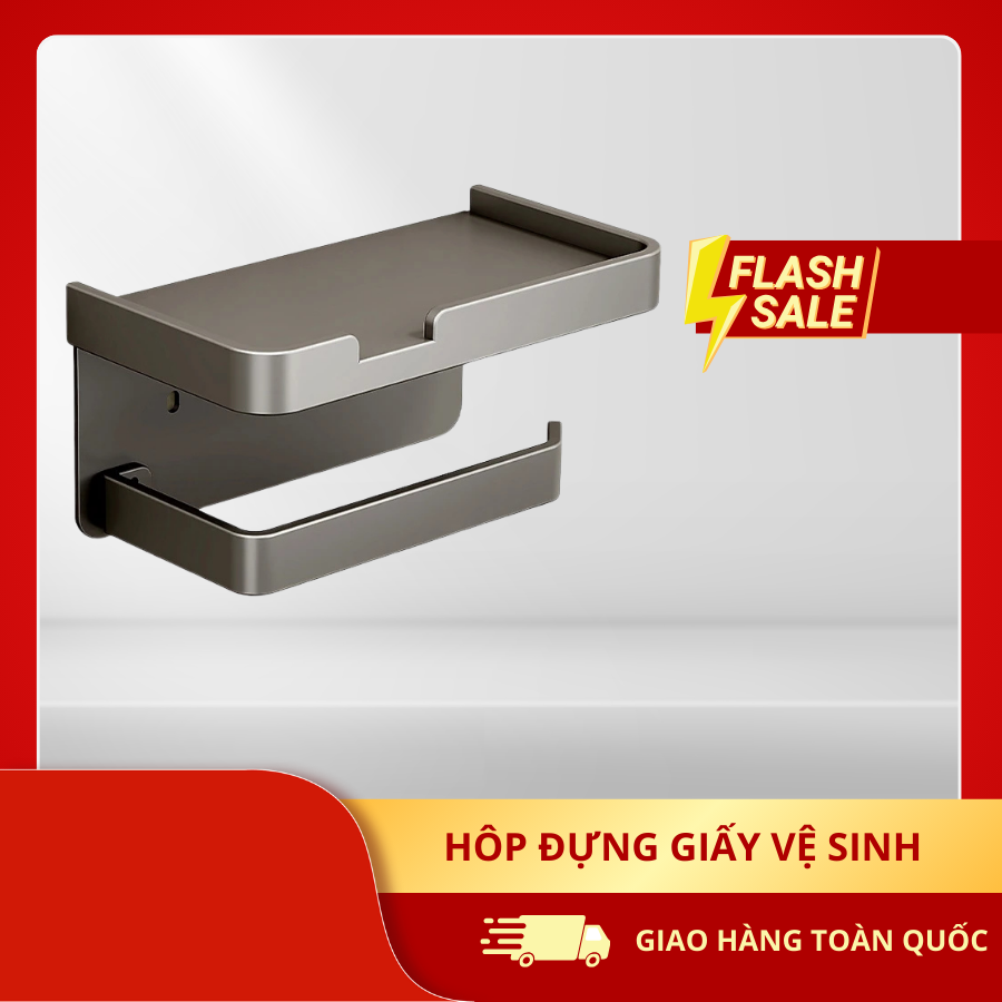 Hôp Đựng Giấy Vệ Sinh - Giá Đỡ Cuộn Giấy Vệ Sinh Gắn Tường Đa Năng - Không Han Gỉ, Dễ Lau Chùi - Kệ Giấy Vs K8510