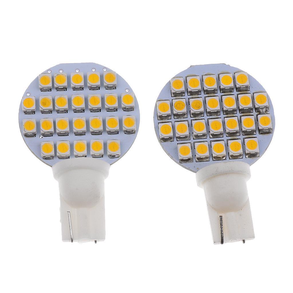 2 Pieces Replacement RV Trailer Interior T10 3528 24SMD LED Bulb Warm White