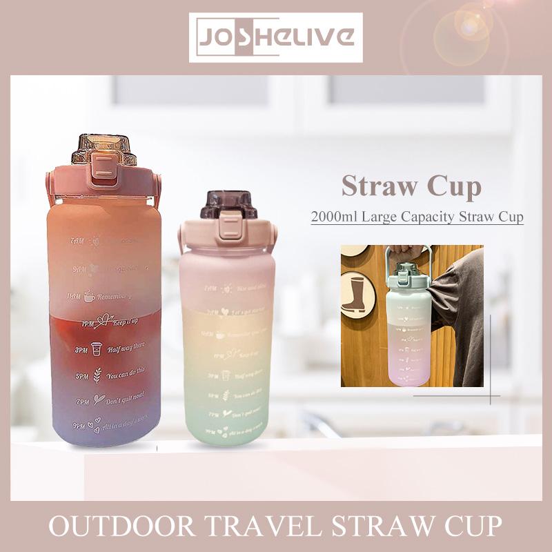 Mới Bình Uống Nước Có Ống Hút 2000Ml Dễ Thương Di Động Quy Mô Hình Cho Nước Du Lịch Ngoài Trời Ấm Siêu Tốc Cho Người Lớn Sinh Viên Uống bình