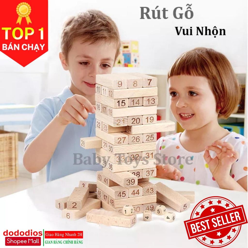 Bộ đồ chơi rút gỗ cỡ lớn – chọn size - 54 thanh rút gỗ kèm 4 con xúc xắc cho bé chính hãng dododios