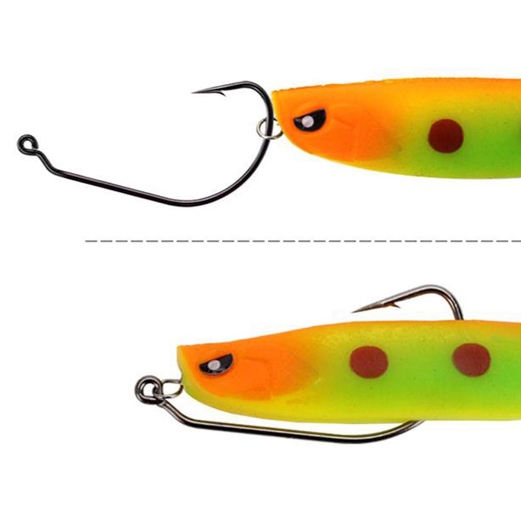 50Pcs Worm Hooks with Box Black Nickel High Carbon Steel Bait Jig Hooks Set