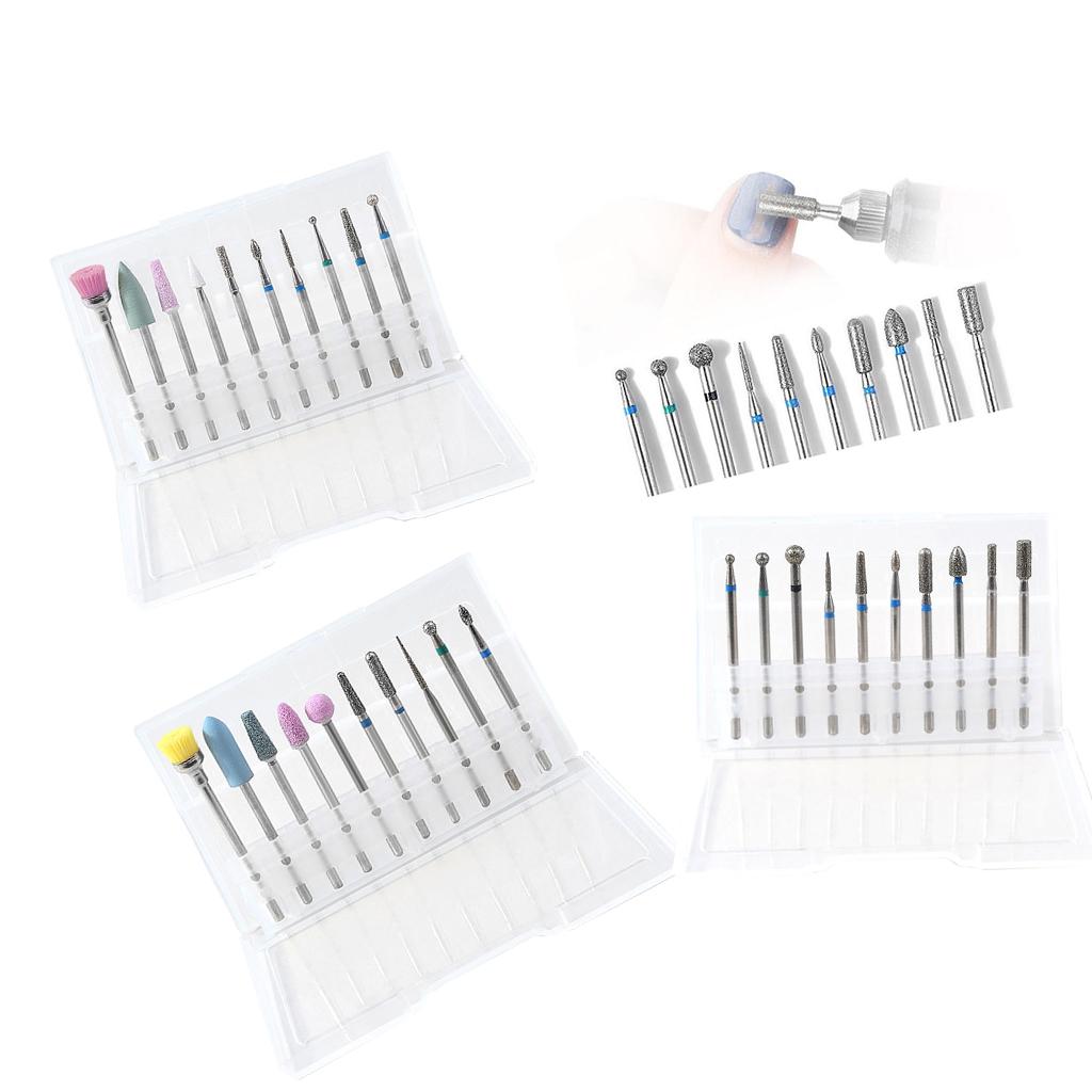 10 Pieces Tungsten Steel Nail Drill Bits for Nail File Manicure Pedicure 01