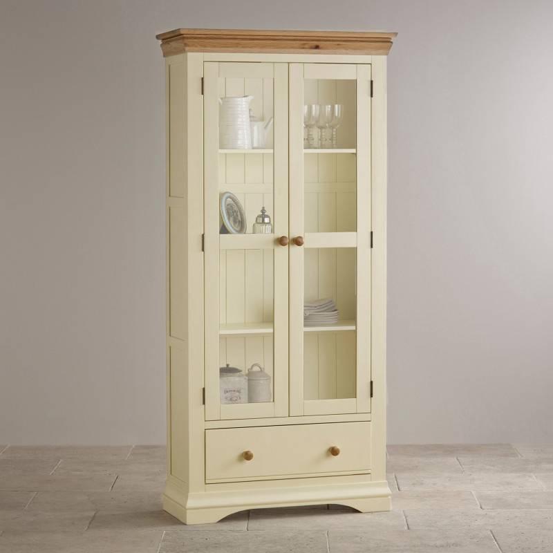 Tủ Trưng Bày 2 Cánh Kính Country Cottage Gỗ Sồi Ibie LSD2COUO - Trắng