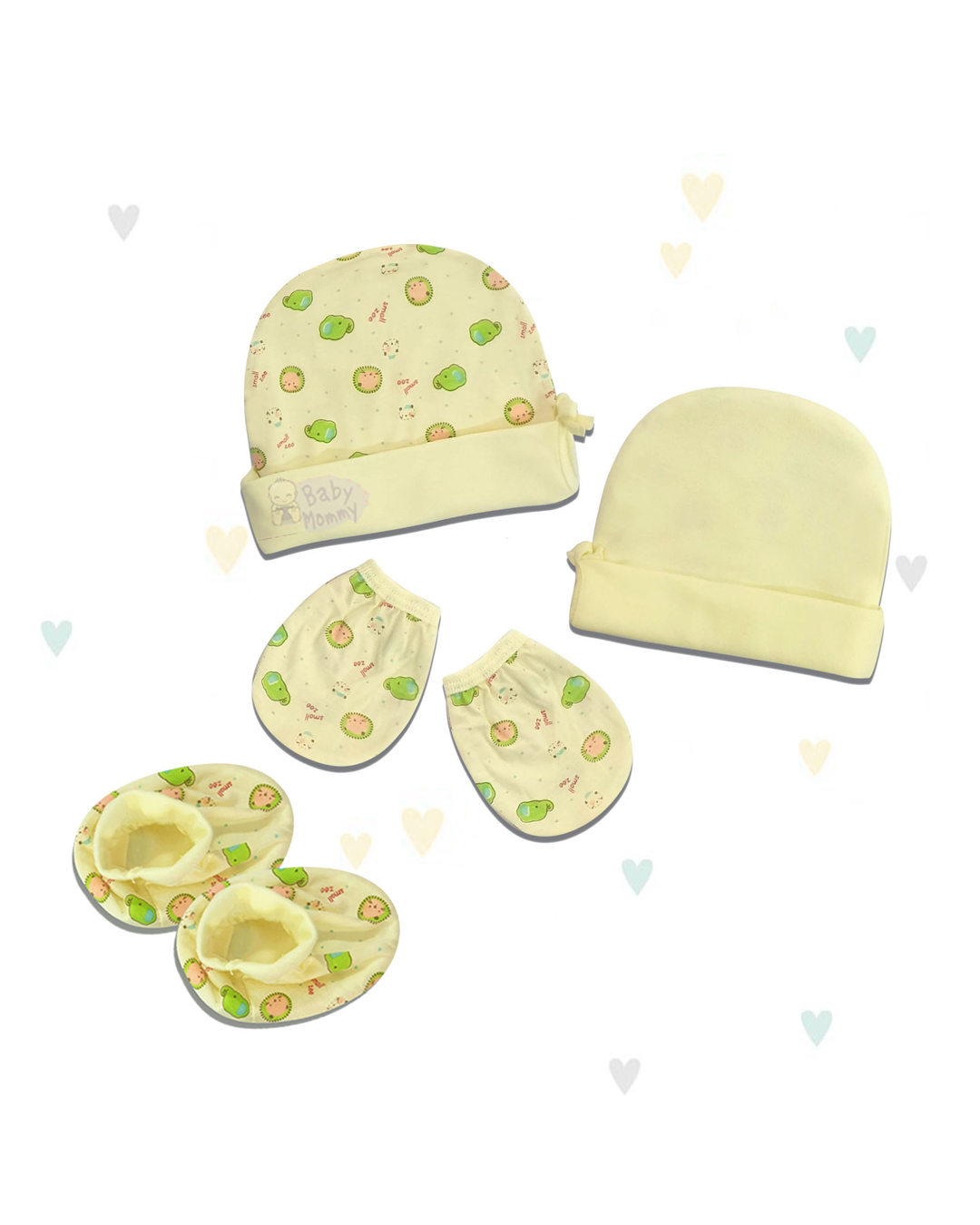 Bộ nón, bao tay, bao chân (bamboo) sơ sinh Babymommy - màu ngẫu nhiên