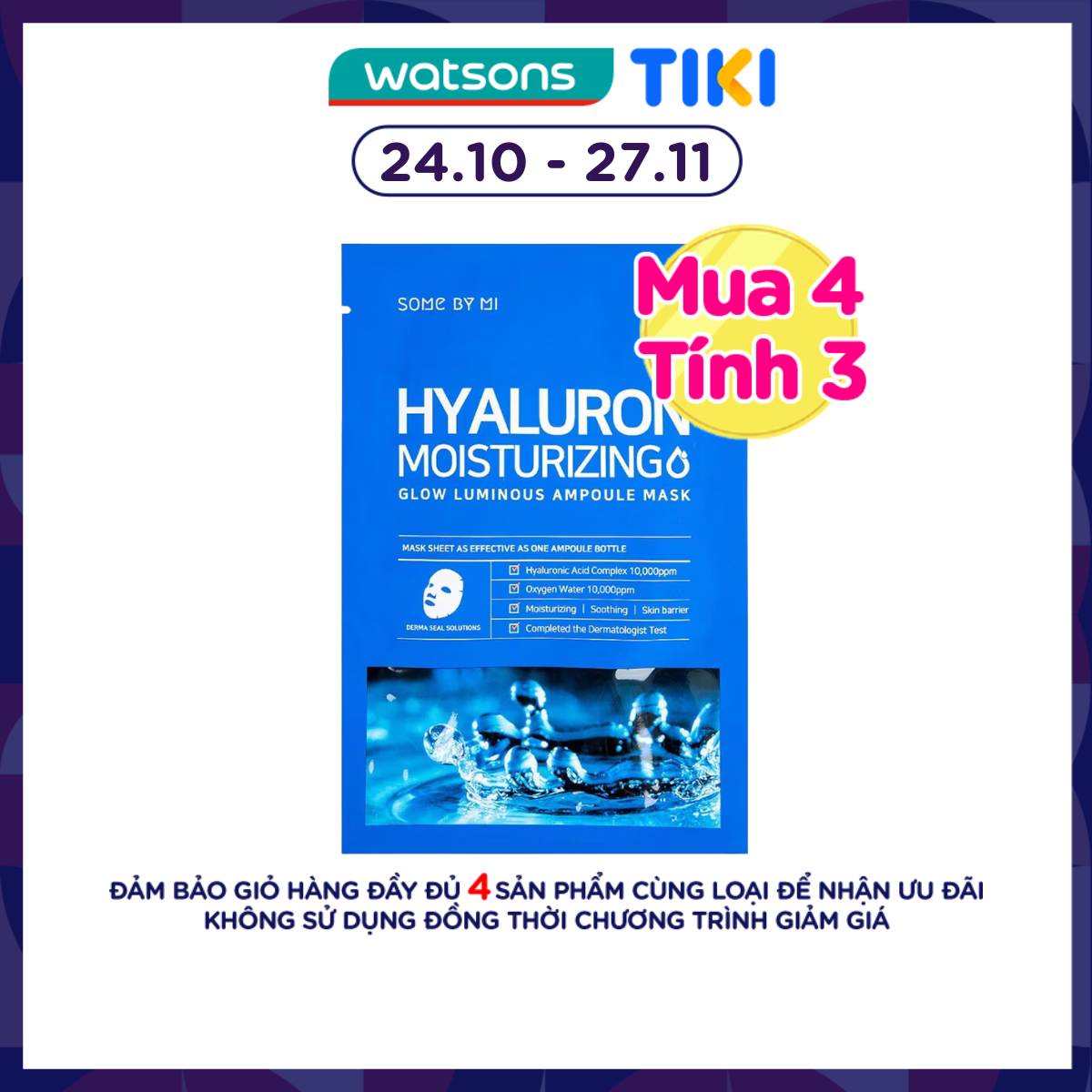 Mặt Nạ Some By Mi Dưỡng Ẩm Và Làm Mềm Da Hyaluron Moisturing Sheet Mask 25g