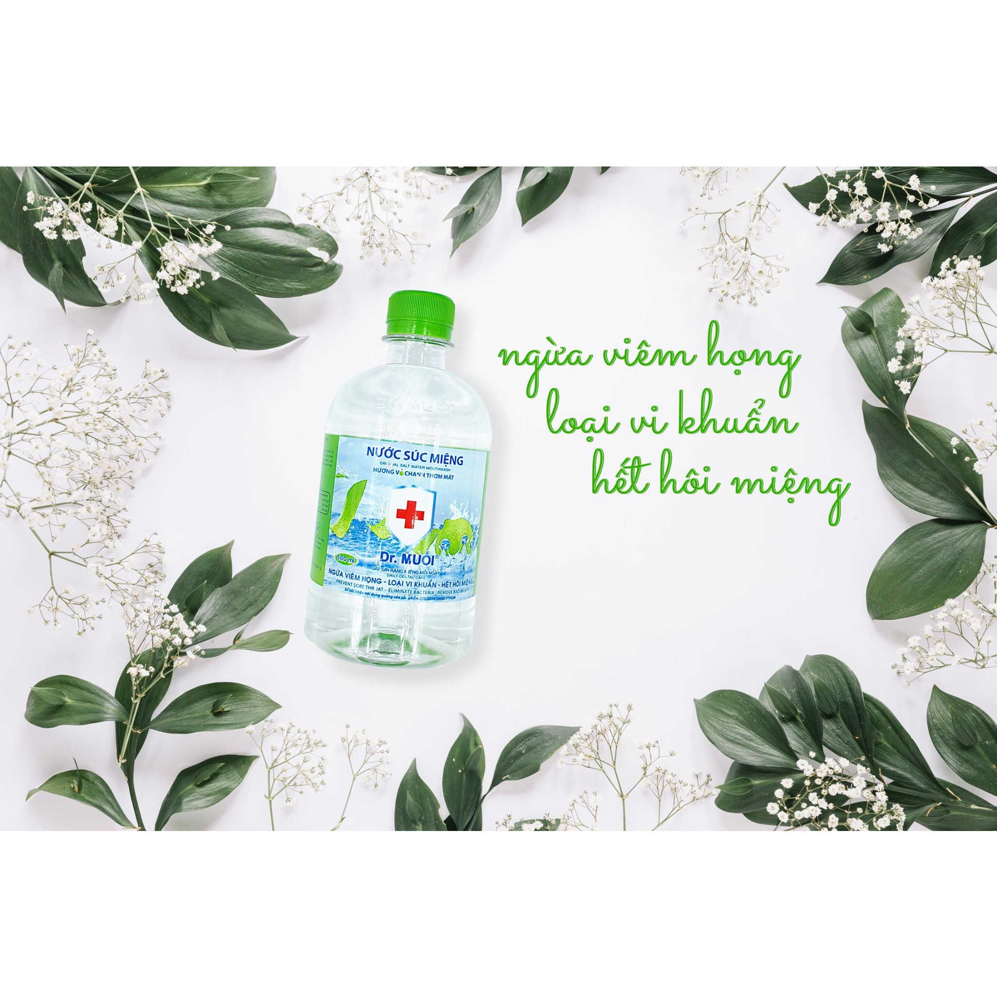 1 Thùng 9 chai Nước súc miệng Dr. Muối hương vỏ chanh 1000ml