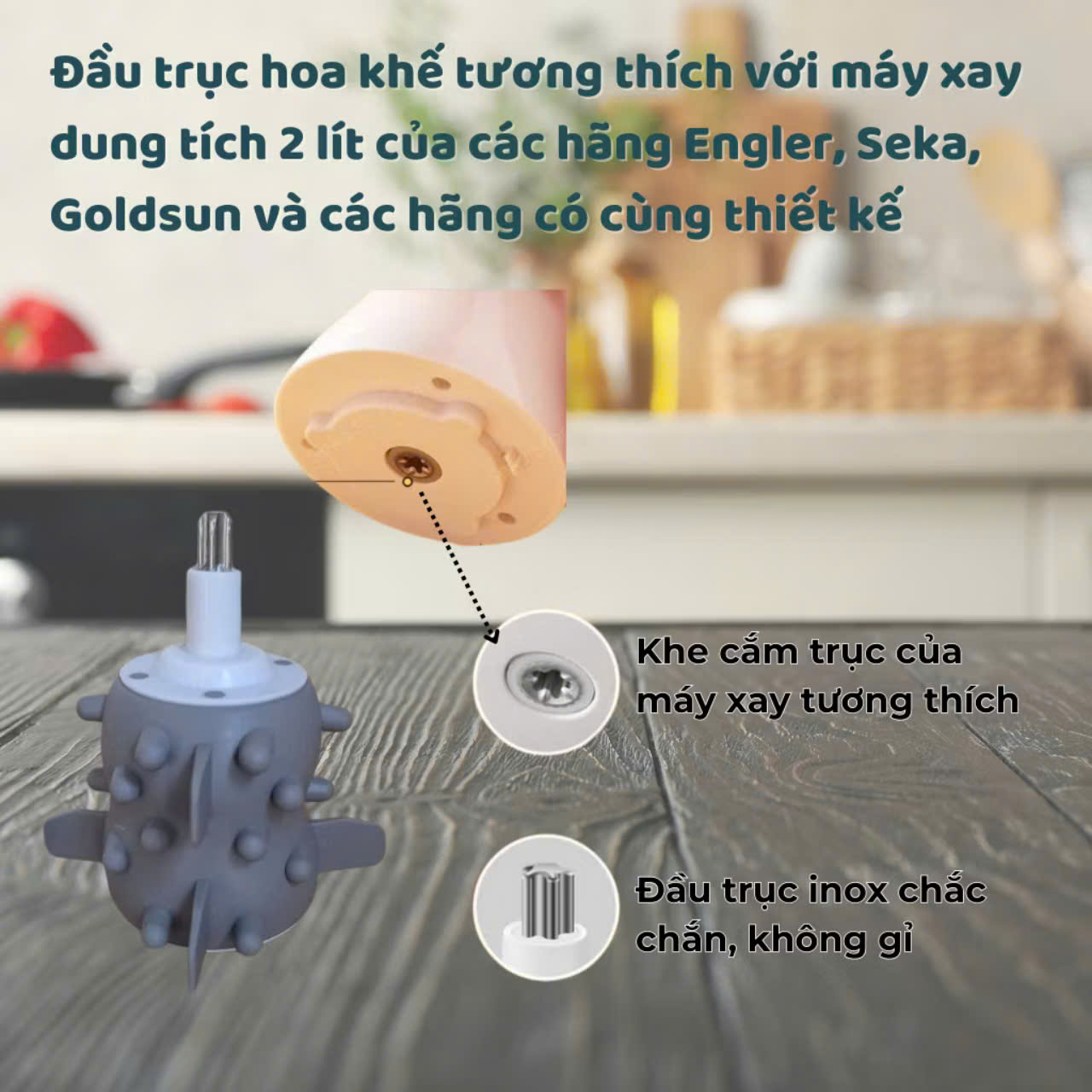 Dụng Cụ Bóc Hành Tỏi, Đánh Ruốc Cho Máy Xay Thịt 2L - Phụ Kiện Hỗ Trợ Máy Xay Thịt Seka Làm Ruốc - Chính Hãng