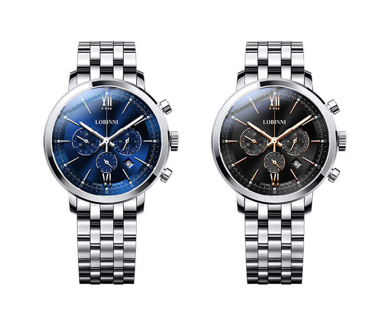 Đồng hồ nam chính hãng LOBINNI L3605-2 hàng mới 100% ,kính sapphire chống nước,chống xước,dây kim loại thép không gỉ 316L ,kiểu dáng thể thao ,mặt đen 3 núm