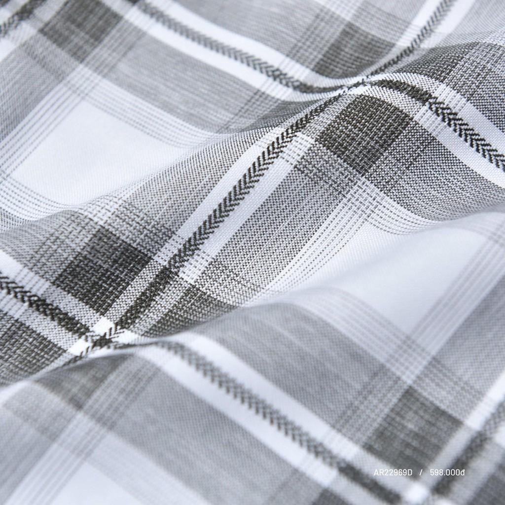 OWEN - Áo sơ mi dài tay Owen regularfit kẻ ca rô màu xám chất Nano ko nhăn 22969