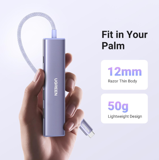 Cáp chuyển USB-C sang HDMI + PD 100W + 3 x USB 3.0 Ugreen 35582 - Hàng chính hãng