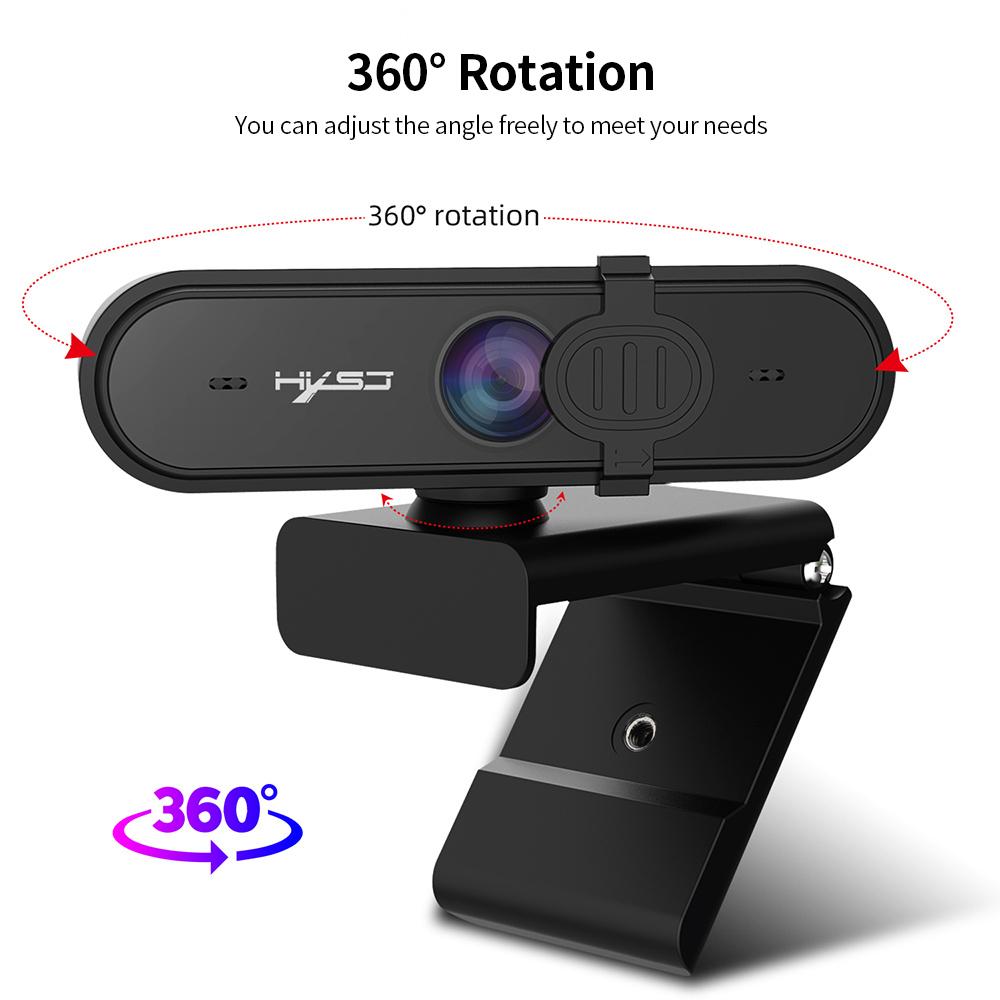 HXSJ S6 1080P USB Webcam Auto Focus Web Camera with Privacy Cover Built-in Noise Reduction Microphone for Laptop Desktop