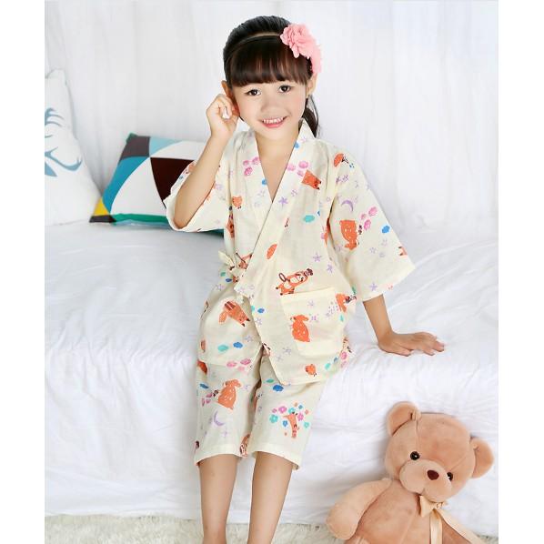 Bộ Yukata Nhật dành cho trẻ em vải thô mềm mại thoáng mát