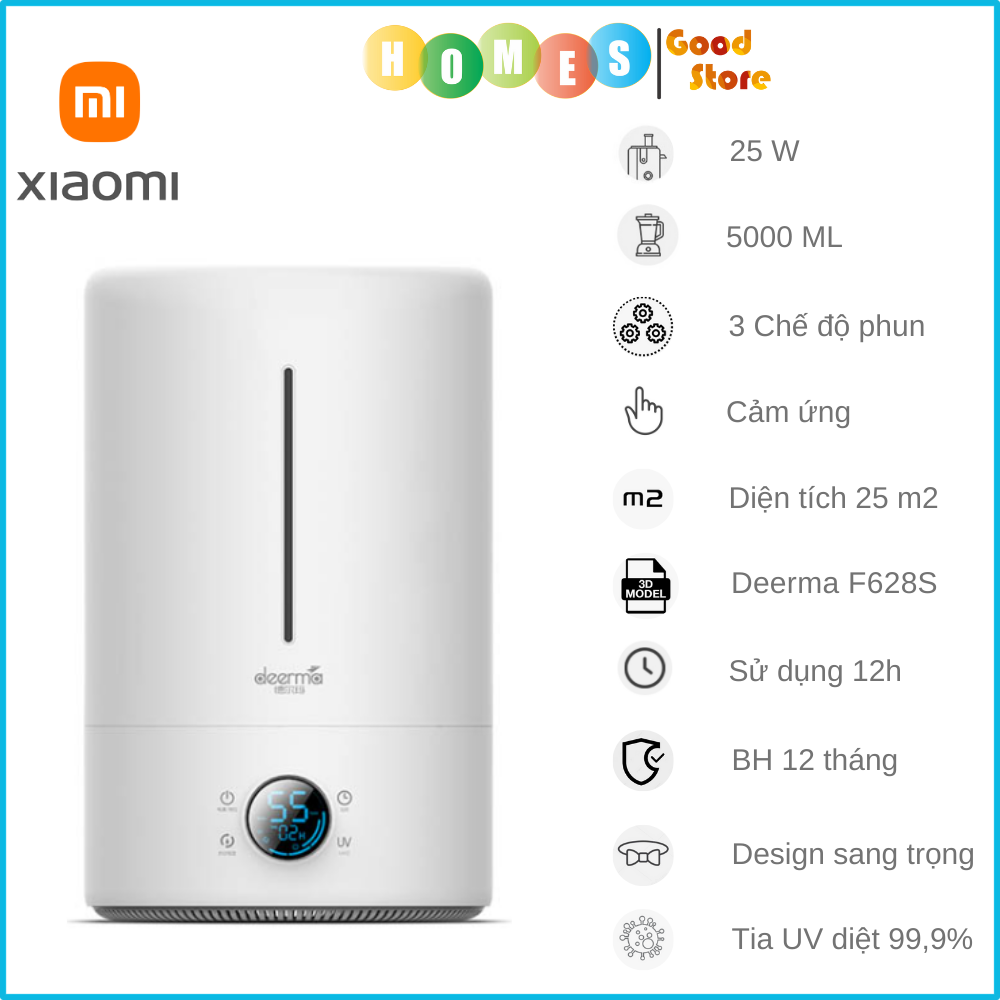 Máy Phun Sương, Máy Tạo Ẩm Khuếch Tán Tinh Dầu XIAOMI F628S Dung Tích 5 Lít Công Suất 25 W - Hàng Chính Hãng