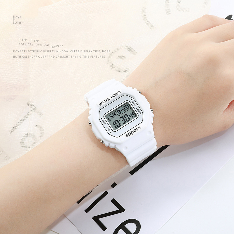 Đồng Hồ NỮ thể thao Mặt Vuông N6688 Sports - Điện Tử Dây Silicone Bền Chắc
