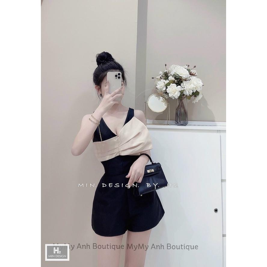 Jumpsuit đùi nữ cổ V phối nơ siêu xinh đa màu sắc thích hợp cho nàng dạo phố, dự tiệc