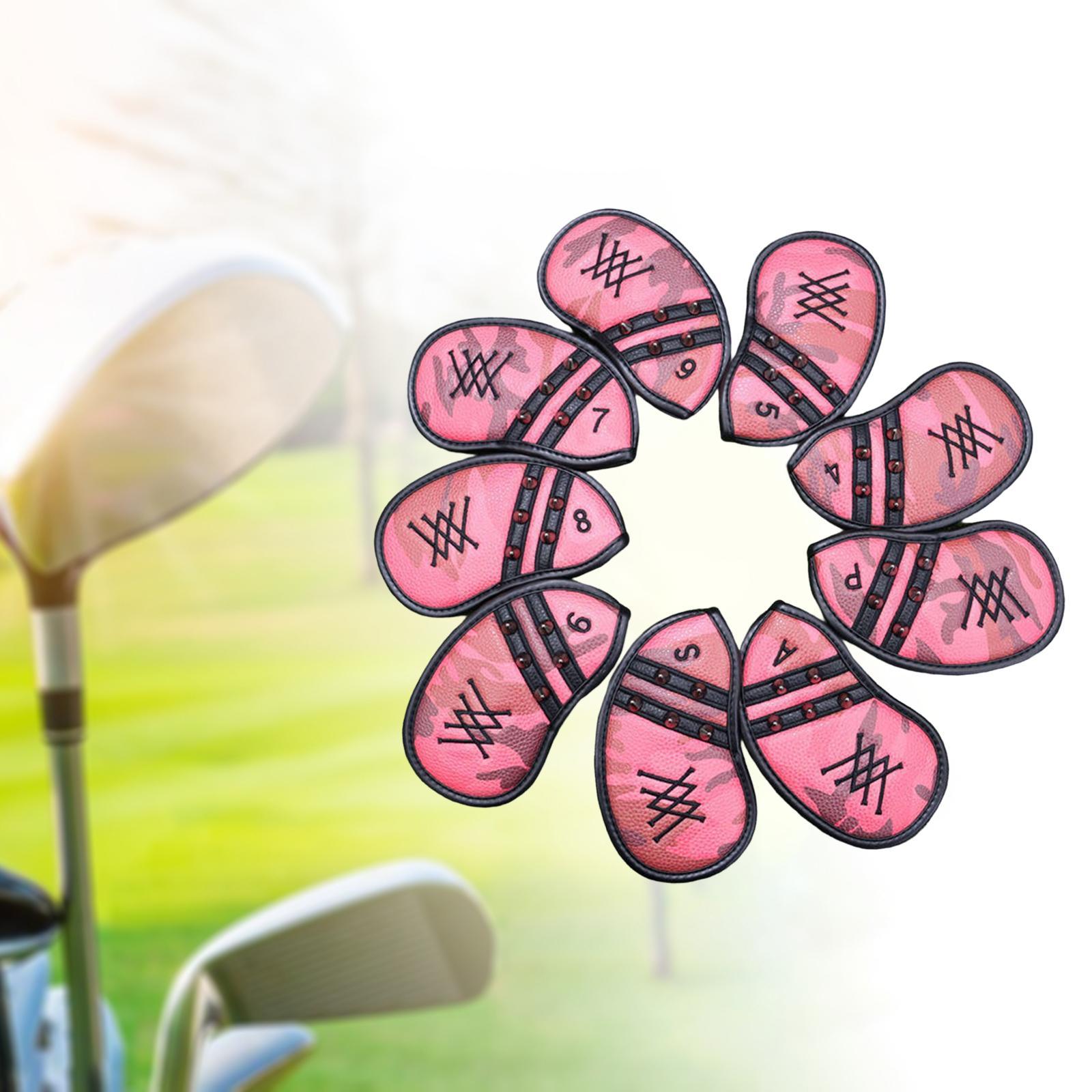 8Pcs Golf Iron Headcover Club Head Cover Head Protector Waterproof Colorful