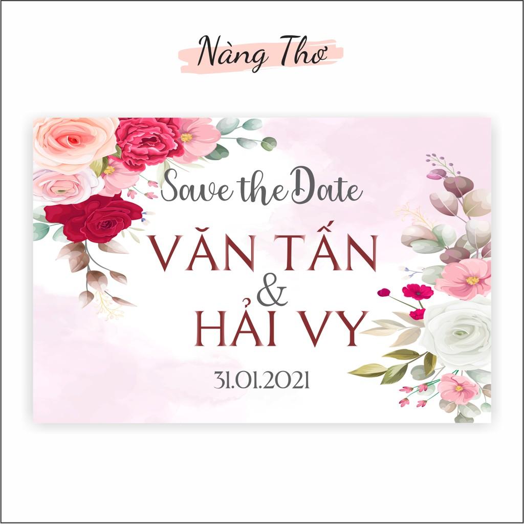Tấm Form ngang để cổng hoặc treo trang trí tiệc cưới_in nội dung theo yêu cầu của khách