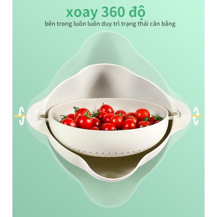 Rổ rửa rau củ nhanh 360° 2 tầng Care JapaN