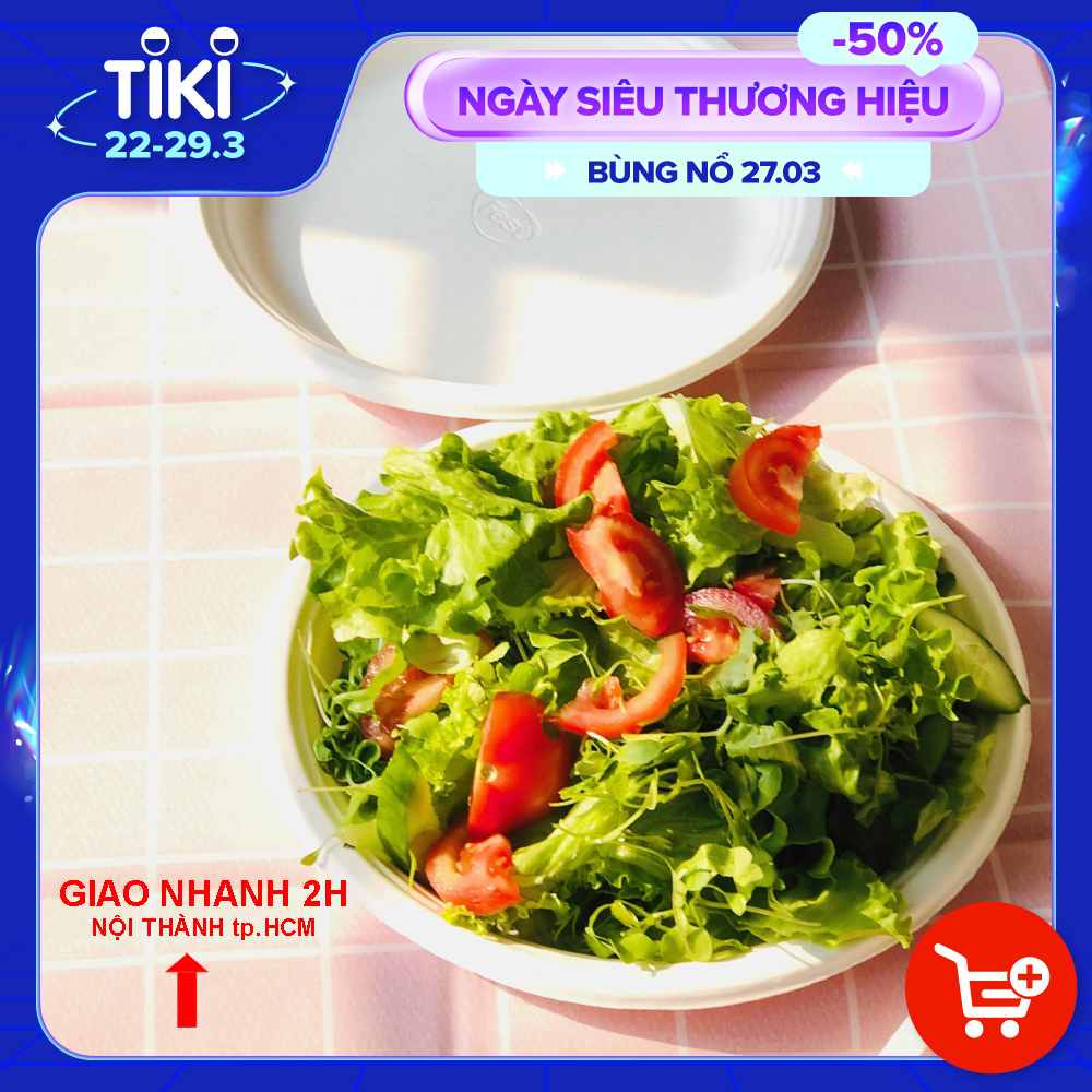 Dĩa Giấy FEST BIO PLATE 9 Inches Trắng THÁI LAN Cao Cấp Hàng Nhập Khẩu, Không Tráng PE, Dùng Tốt Trong Lò Vi Sóng, Nướng ở Nhiệt Độ Tối Đa 180 Độ - CHÍNH HÃNG F004 (Tặng Kèm Móc Khóa KETILO)