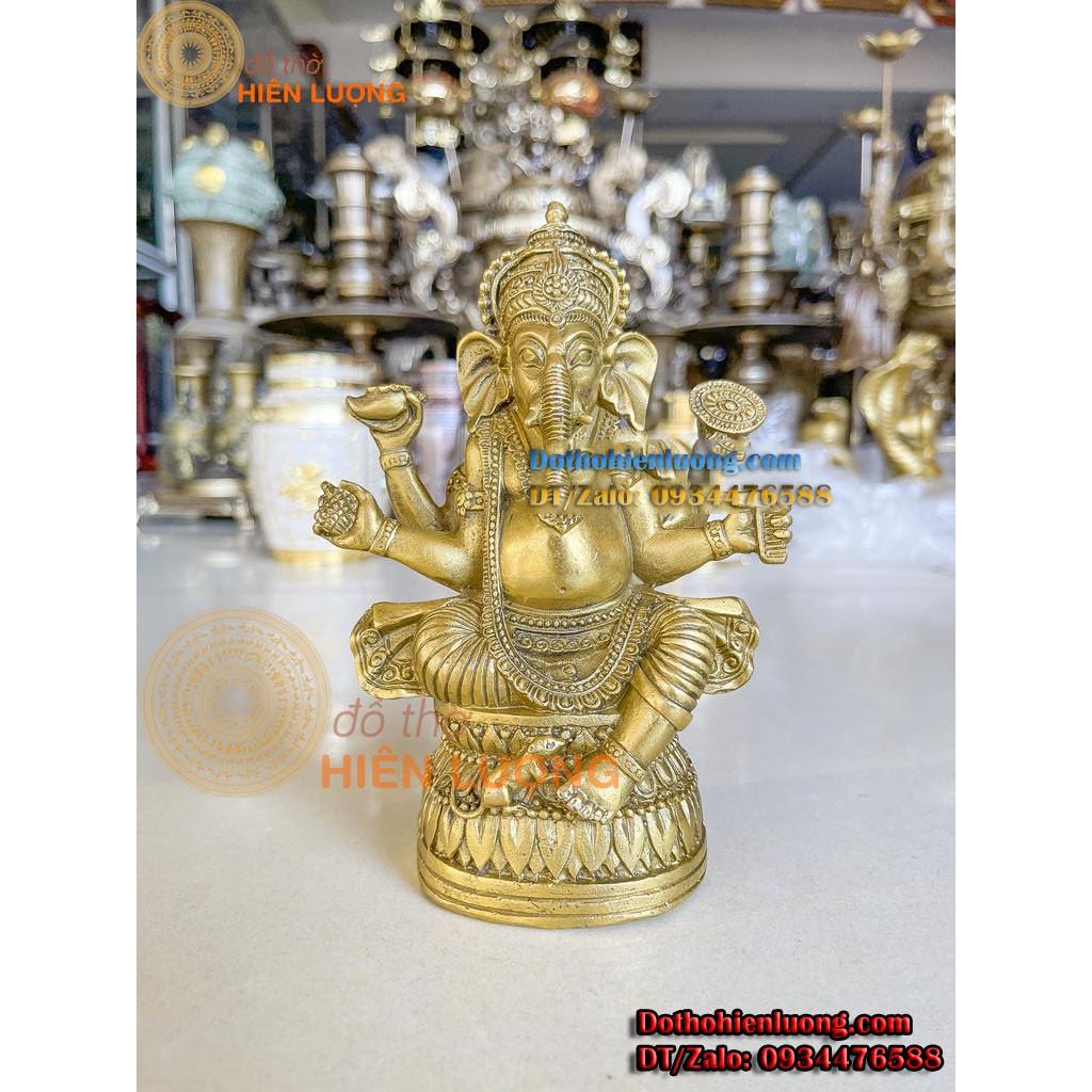 Tượng Thần Voi - Phật Voi Ganesha Bằng Đồng Nguyên Chất Cao 17cm - Tượng Phúc Thần