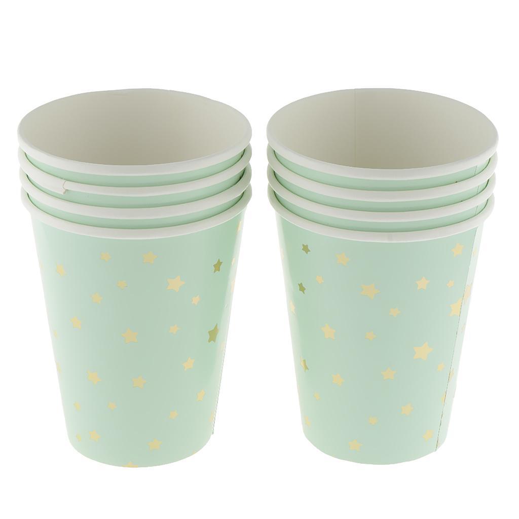 36pcs Star Disposable Paper Napkin Cups Plates for Party Table Decor Blue