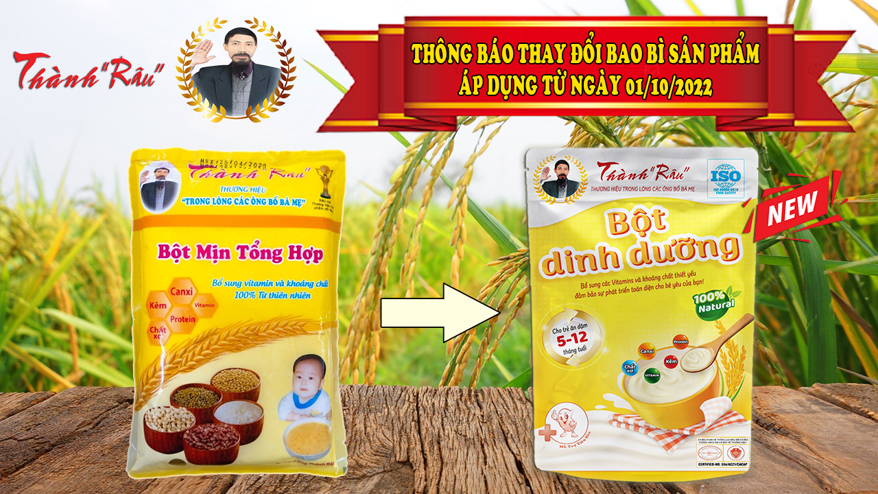 COMBO 4 GÓI BỘT DINH DƯỠNG ĂN DẶM CHO TRẺ EM THÀNH RÂU - 2KG