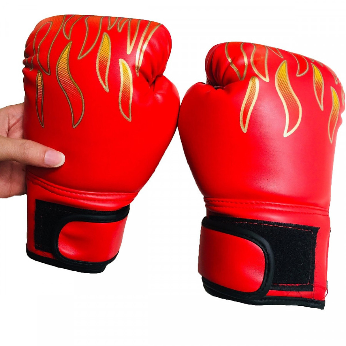 Găng tay boxing đấm bốc rồng lửa thế hệ 5.0 tặng băng đa boxing cuốn tay 3m, êm hơn, ưu việt hơn, bền bỉ hơn