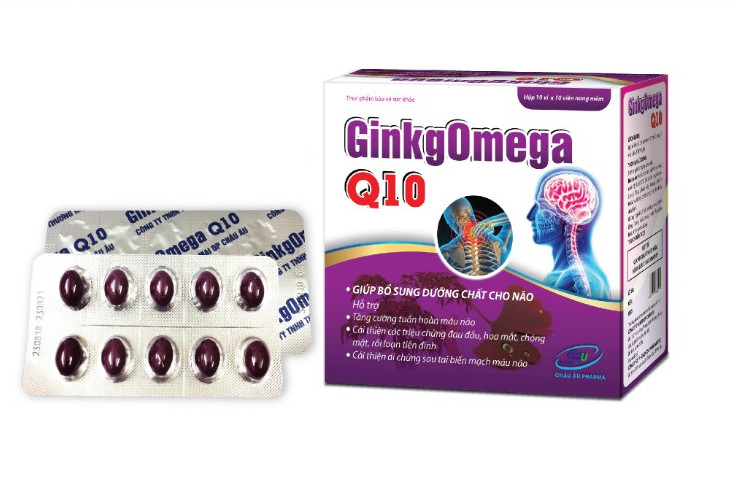 HOẠT HUYẾT DƯỠNG NÃO GINKGOMEGA Q10 - GIẢM ĐAU MỎI VAI GÁY - TÊ BÌ CHÂN TAY - RỐI LOẠN TIỀN ĐÌNH - TỐT CHO NÃO, MẮT, TIM - HỘP 100 VIÊN