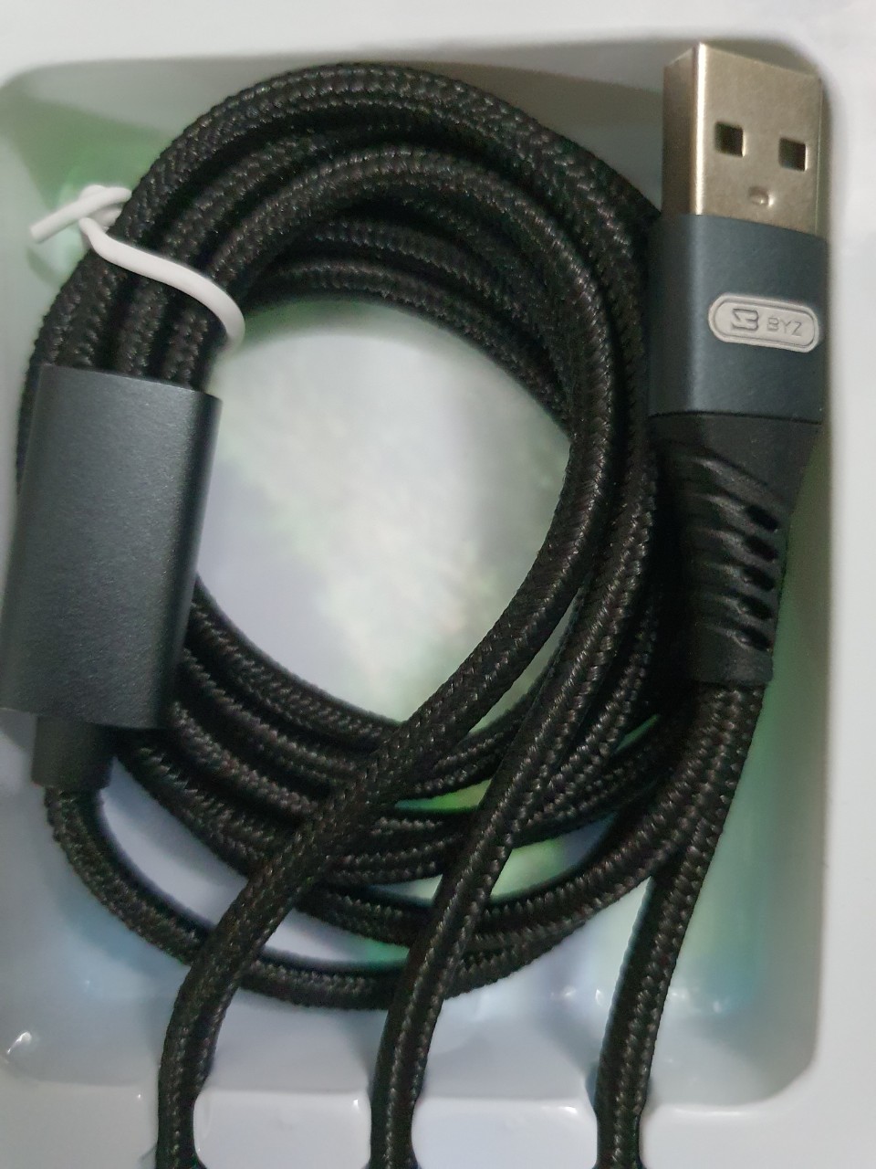 Cáp sạc đa năng BYZ BL-675 dây dù 3 đầu: Micro usb, Type C, Light - Dây dài 1,2 mét - Hàng chính hãng