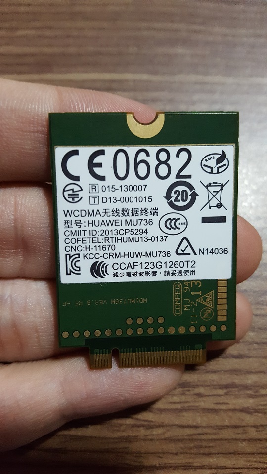 Card WWAN 3G HP Huawei Model MU736 dùng cho laptop 820 G1,840 G1, 850 G1,Folio 9480M - Hàng nhập khẩu