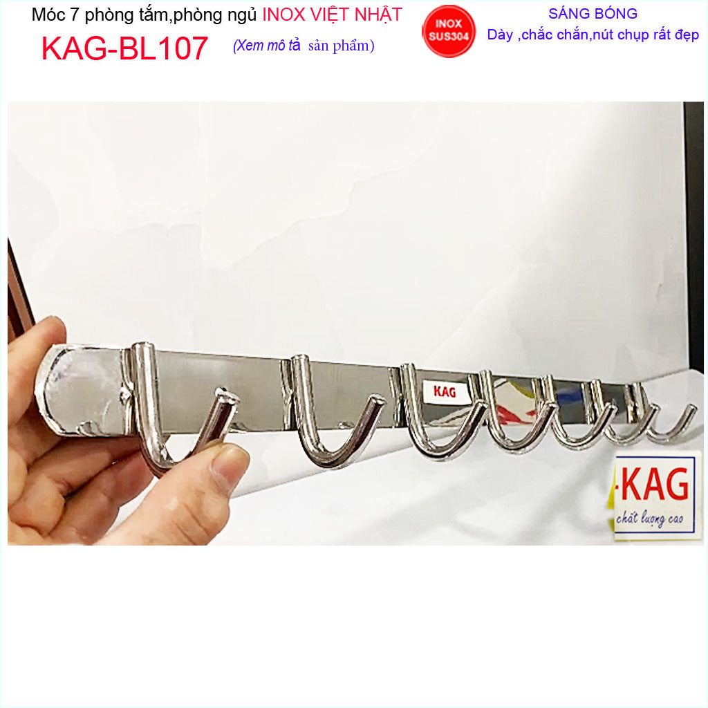 Móc khăn nhà tắm KAG-BL107, móc 7 SUS304 đúc tròn cao cấp thiết kế hiện đại siêu bền