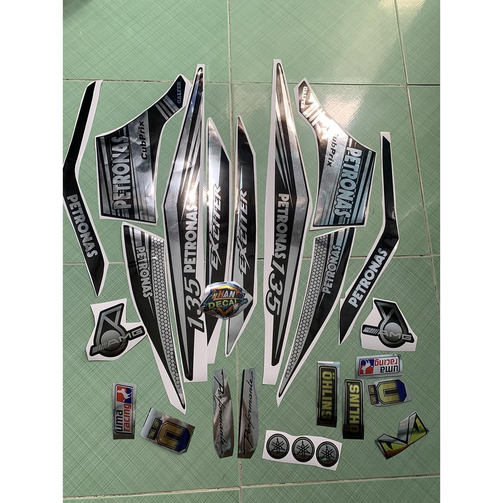 Tem exciter 135 petronas bạc đen crom