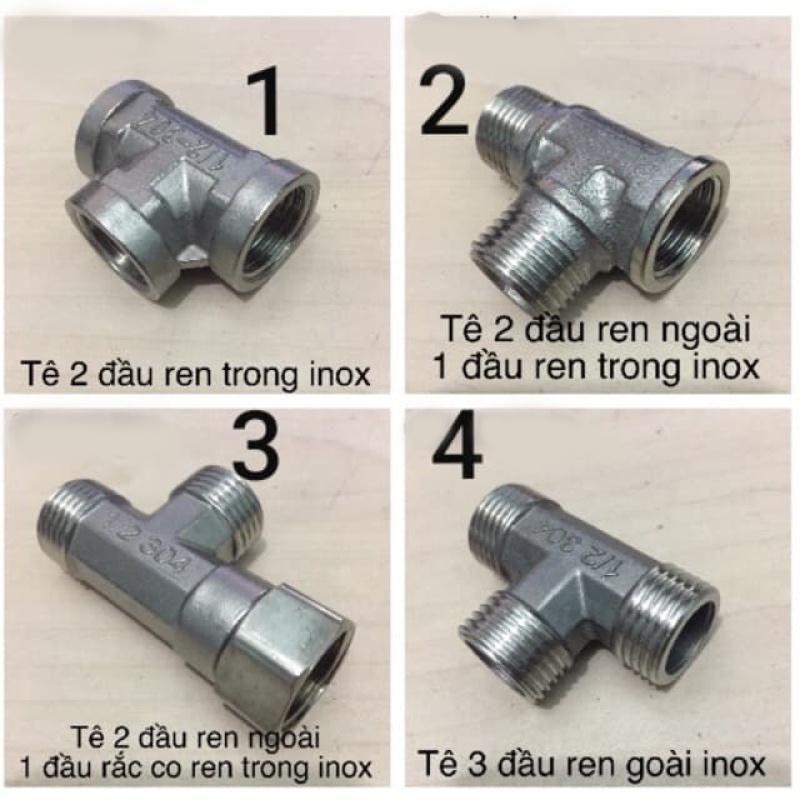 Tê 1 đầu ren trong 2 đầu ren ngoài Inox 304 phi 21,van tê chia cầu