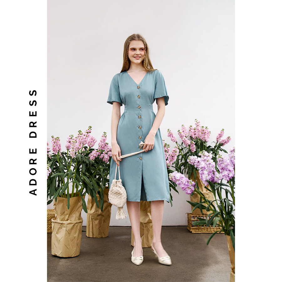 Đầm midi dress thô mềm 4 màu 3ASDR2048 ADORE DRESS